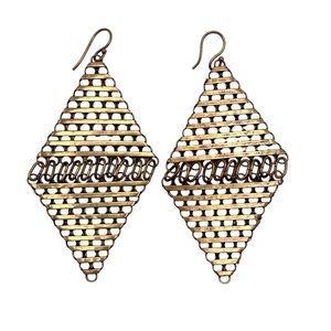 Gold Triangular Drop Earrings